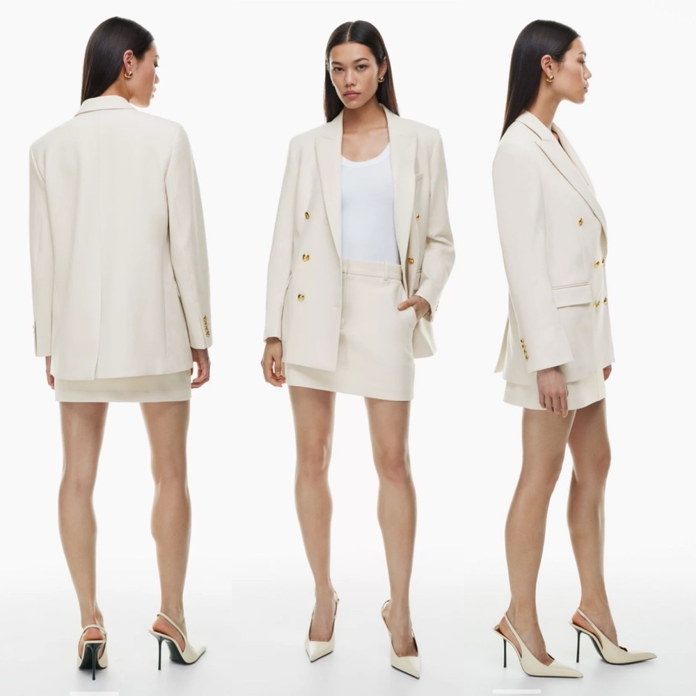NWT Aritzia Babaton Status Blazer in Matte Pearl Size XS Relaxed-fit $328